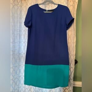 Cynthia Rowley Blue and Green Sheath Mini Dress